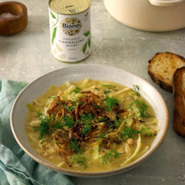 Troškinys su pupelėmis ir kopūstais