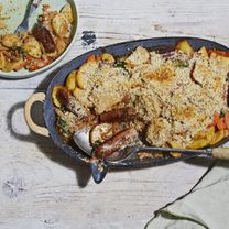 Bulvių ir augalinių dešrelių apkepas