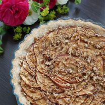 Миндальный тартар с карамелизированными яблоками и орехами пекан (без глютена, молока, яиц)