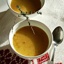 Овощной суп-пюре с красной чечевицей