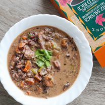 Pievagrybių sriuba su laukiniais ryžiais ir kokosų pienu