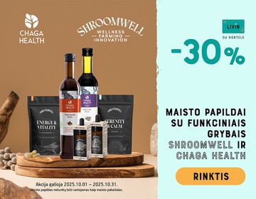 -30% „Chaga Health„ ir „Shroomwell“ produktams | Akcija