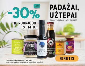 -30% padažams ir užtepams | Akcija