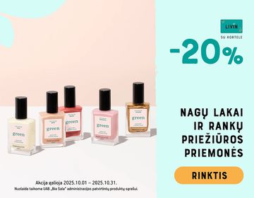 -20% rankų priežiūros priemonėms | Akcija