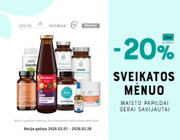 -20% nuolaida populiariausiems vitaminams ir jų kompleksams visai šeimai! | Akcija