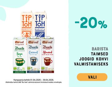 ☕ -20% Barista taimsetele jookidele  | Pakkumine