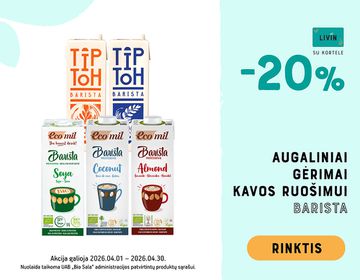 ☕ -20 % „Barista“ augaliniams gėrimams  | Akcija