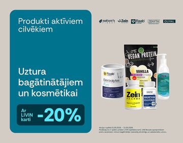 -20% produktiem aktīviem cilvēkiem | Akcija