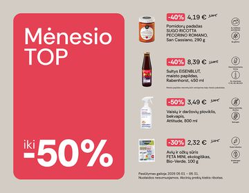 TOP didžiausios gegužės mėnesio nuolaidos | Akcija