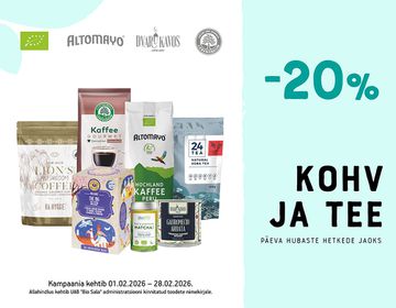 -20% kohvile ja teele | Pakkumine