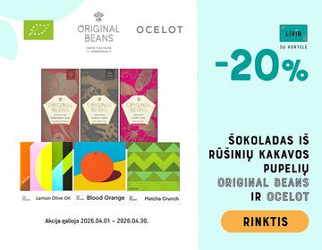 🍫-20% „Ocelot“ ir „Original beans“ šokoladams | Akcija