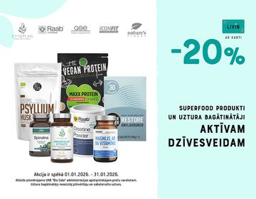 -20% produktiem aktīviem cilvēkiem | Akcija
