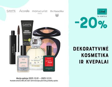 -20% dekoratyvinei kosmetikai ir kvepalams | Akcija