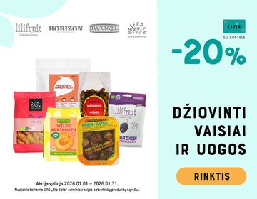 -20% džiovintiems vaisiams, uogoms ir daržovėms | Akcija
