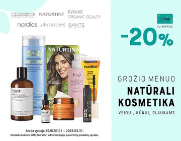 -20% populiariausiems kosmetikos prekių ženklams | Akcija
