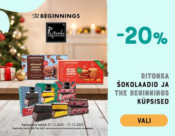 🍪 -20% Beginnings küpsistele ja Ritonka šokolaadidele | Kampaania