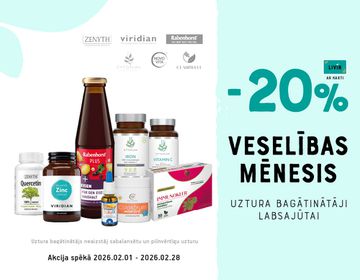 -20% atlaide populārākajiem vitamīniem un to kompleksiem visai ģimenei! | Akcija