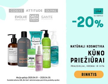-20% natūraliai kūno kosmetikai | Akcija