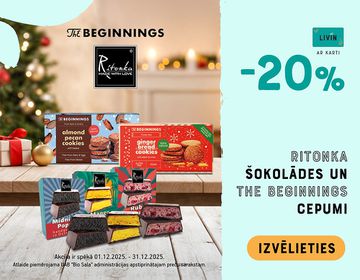 🍪 –20% cepumiem „Beginnings“ un šokolādēm „Ritonka“ | Akcija