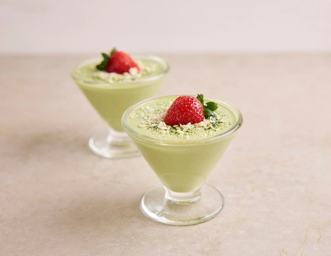 Japoniškos matcha arbatos ir baltojo šokolado putėsiai