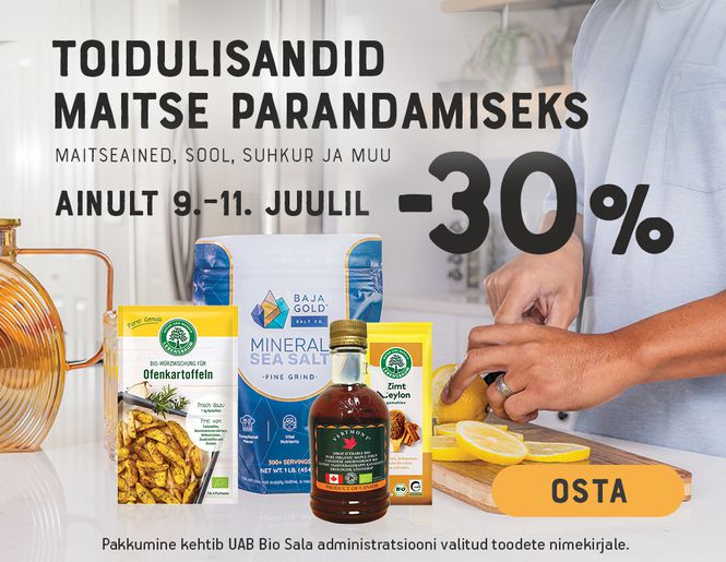-30% suhkrule, soolale ja maitseainetele | Kampaania