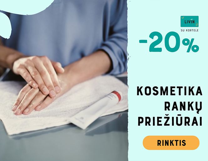 -20% rankų priežiūros priemonėms | Akcija