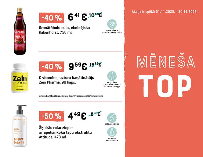 Novembra TOP lielākās atlaides | Akcija