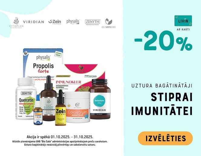 STIPRĀKAI IMUNITĀTEI: -20% uztura bagātinātājiem imunitātei | Akcija