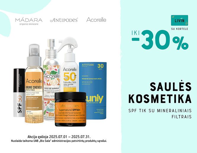 -30% saulės kosmetikai veidui ir kūnui | Akcija