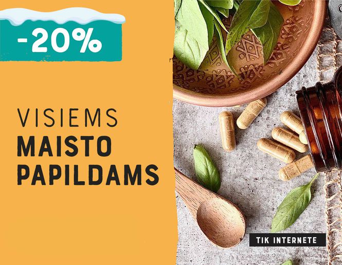 Tik internete -20% visiems maisto papildams | Akcija