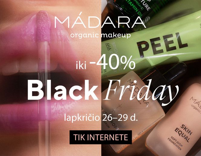 Juodojo penktadienio pasiūlymas – MÁDARA kosmetikai iki -40% | Tik internete