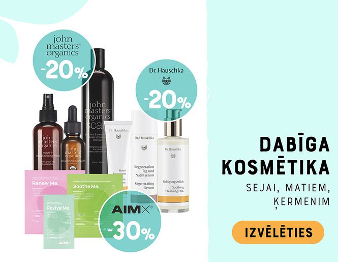 JŪSU SKAISTUMAM: 20% atlaide TOP kosmētikas zīmoliem! | Akcija