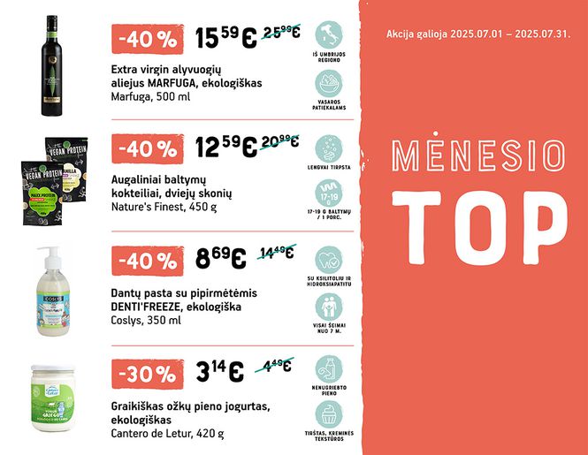TOP didžiausios liepos mėnesio nuolaidos | Akcija