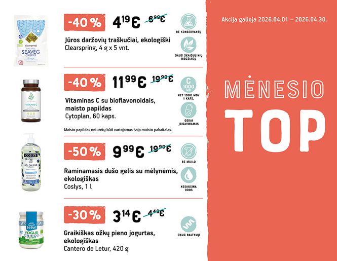 TOP didžiausios balandžio mėnesio nuolaidos | Akcija