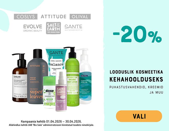 -20% looduslikule kehakosmeetikale | Pakkumine