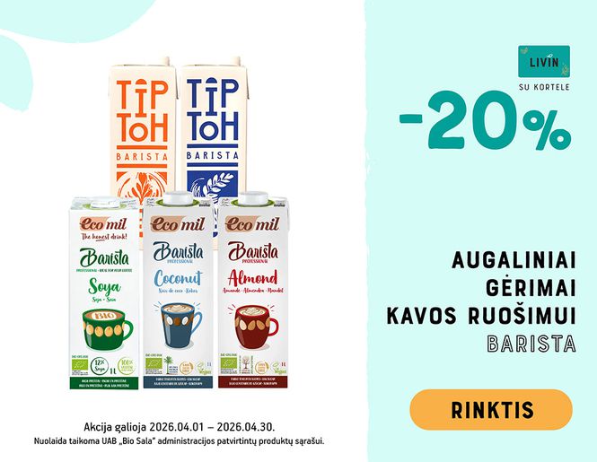 ☕ -20 % „Barista“ augaliniams gėrimams  | Akcija