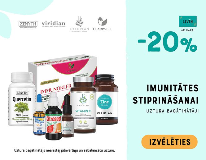 STIPRĀKAI IMUNITĀTEI: -20% uztura bagātinātājiem imunitātei | Akcija