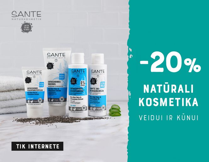 -20% natūraliai sertifikuotai kosmetikai „SANTE“ | Tik internete