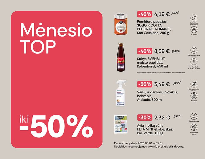 TOP didžiausios gegužės mėnesio nuolaidos | Akcija