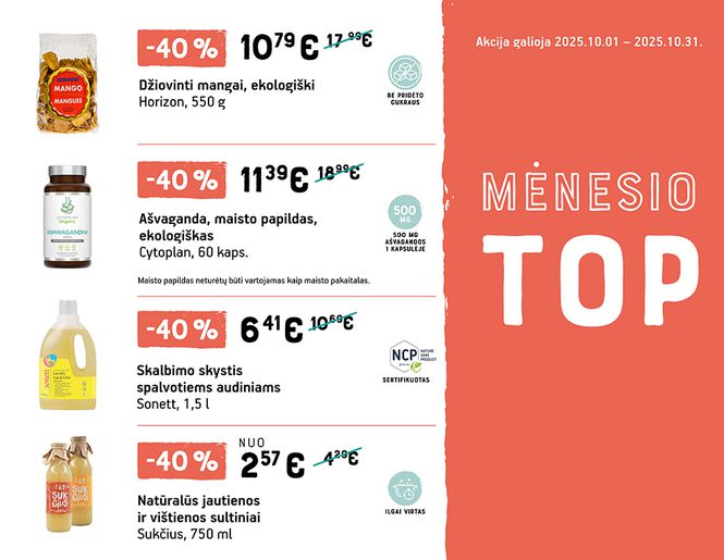 TOP didžiausios spalio mėnesio nuolaidos | Akcija