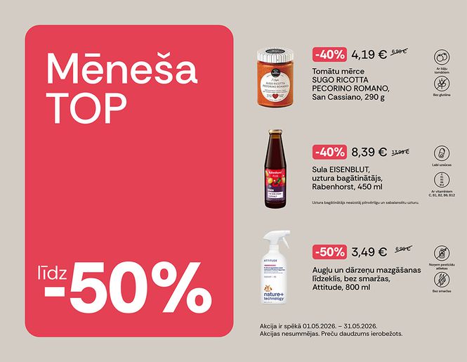 TOP lielākās maija mēneša atlaides | Akcija