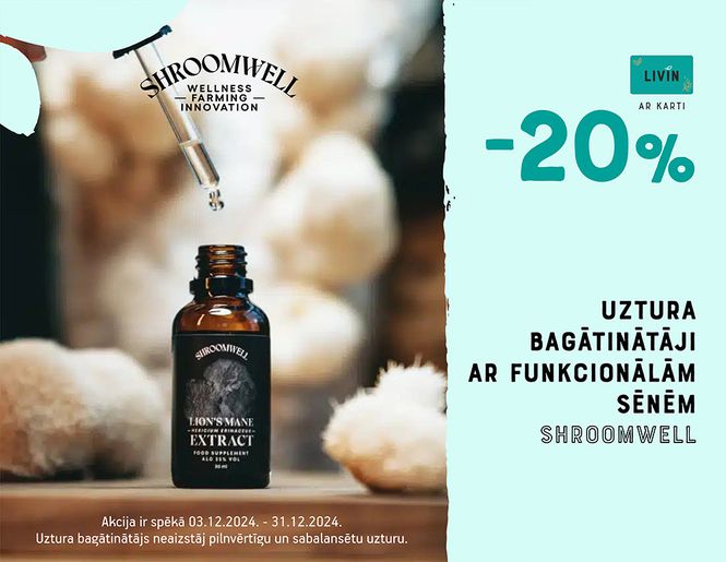 -20% „Shroomwell“ produktiem | Akcija