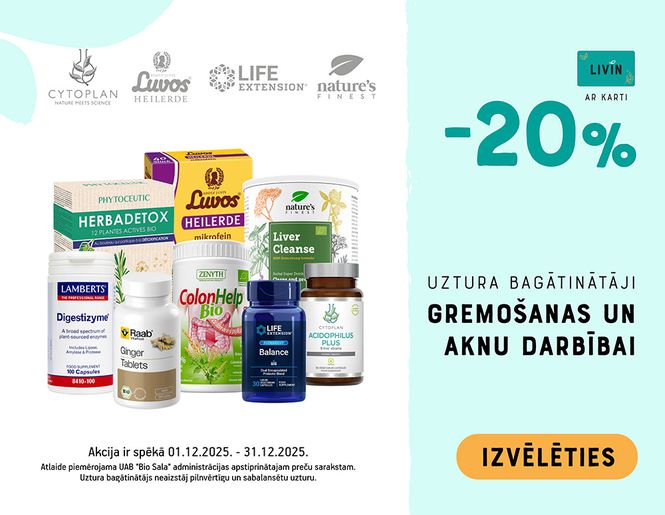 -20% uztura bagātinātājiem gremošanas uzlabošanai | Izpārdošana