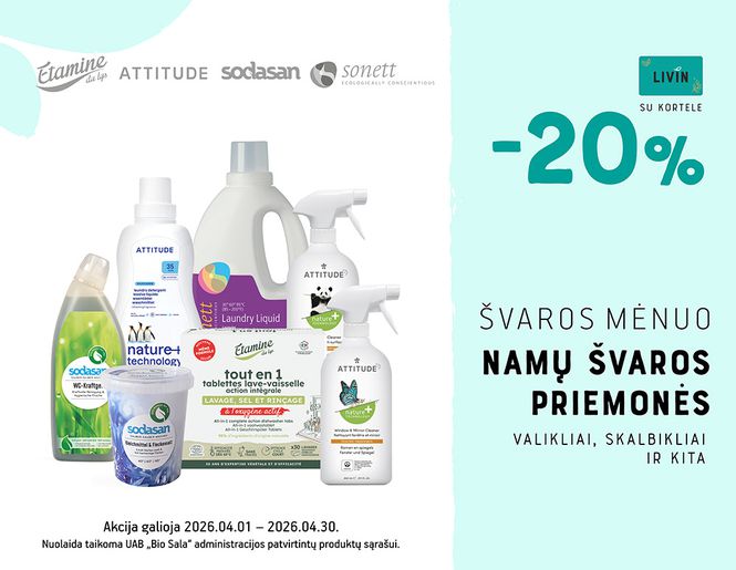 -20% nuolaida namų švaros priemonėms: skalbikliams, valikliams, plovikliams | Akcija