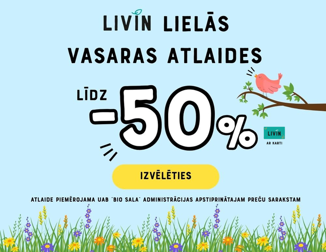 Lielās vasaras atlaides līdz -50%