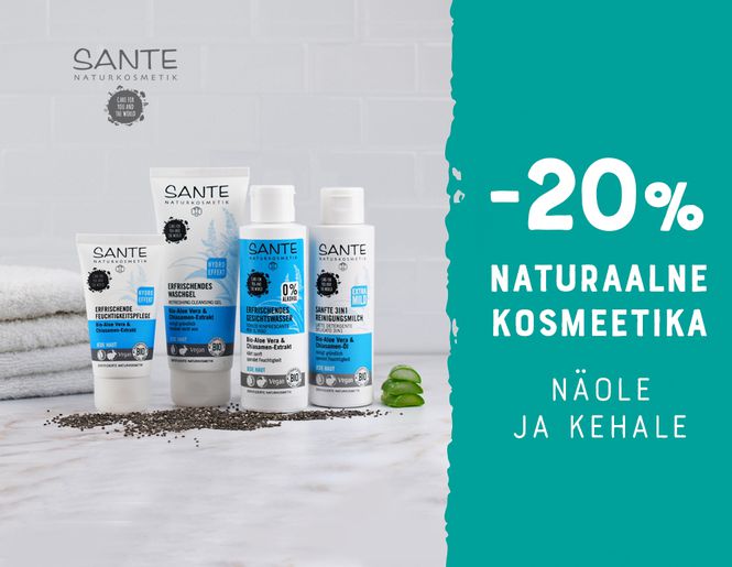 -20% SANTE sertifitseeritud looduskosmeetikale | Ainult internetis