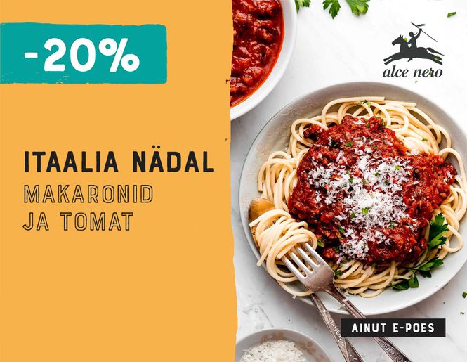 ITAALIA NÄDAL: Alde Nero makaronid ja tomatikastmed -20% l Sooduspakkumine