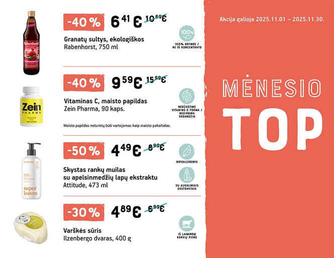 TOP didžiausios lapkričio mėnesio nuolaidos | Akcija