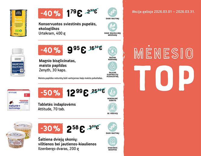 TOP didžiausios kovo mėnesio nuolaidos | Akcija