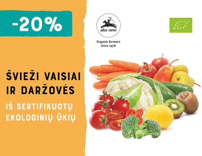 -20% šviežioms daržovėms ir vaisiams „Alce Nero“ | Akcija